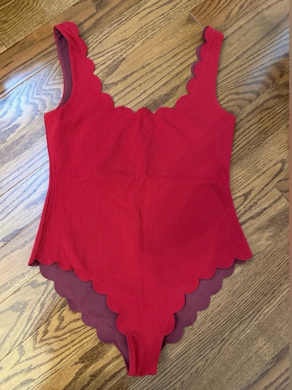 Marysia Swim Red Scalloped One-Piece Swimsuit